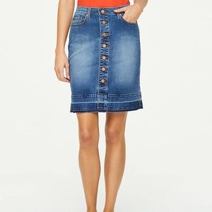 LOFT Button Up Denim Skirt